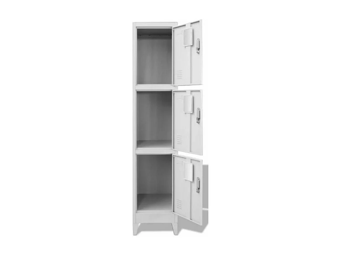 Armoire de bureau 3 portes métal gris Brook 2