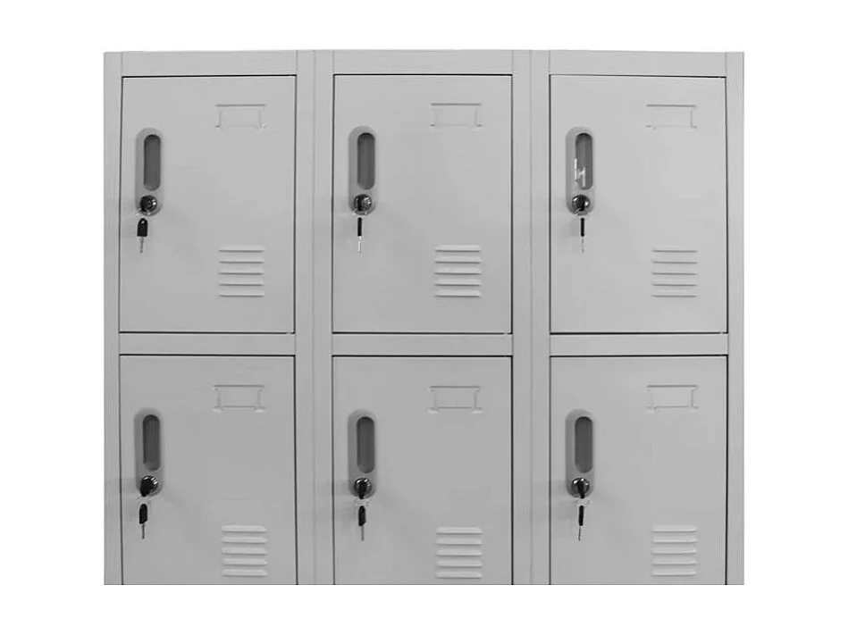 Armoire de bureau 12 portes métal gris Brook