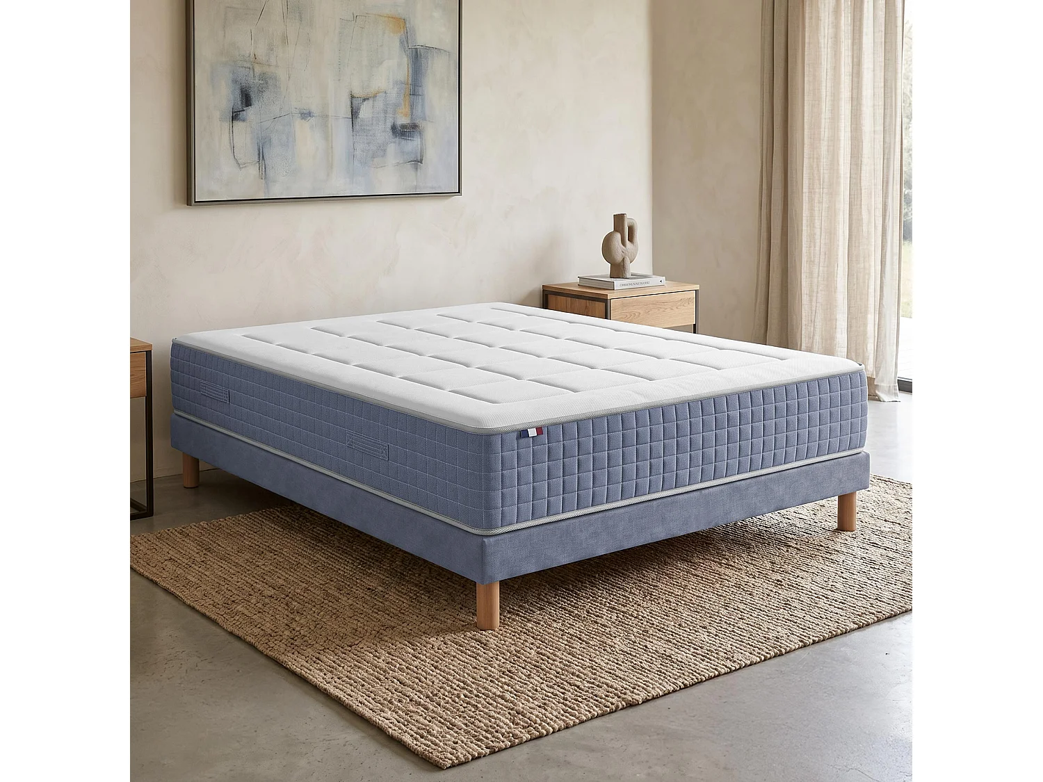 Ensemble matelas 7 zones KING STYLE, mémoire de forme & sommier Dimensions - 160 x 200 cm