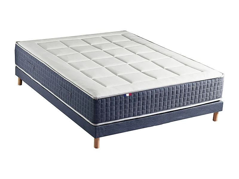 Ensemble matelas 7 zones KING STYLE, mémoire de forme & sommier Dimensions - 160 x 200 cm