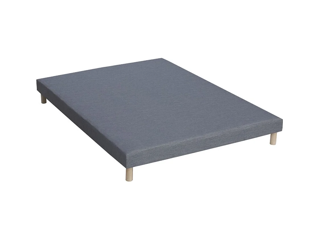 Ensemble Matelas Ressort 7 zones H.28cm + Sommier Fabriqué en France MAX Dimensions - 160 x 200 cm, Sommier - Bleu denim