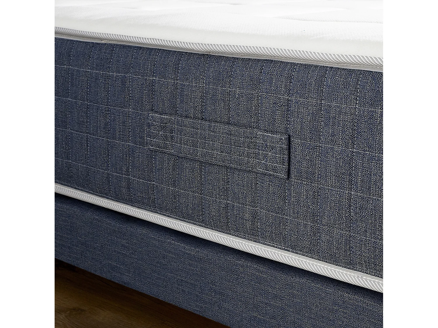 Ensemble Matelas Ressort 7 zones + Mémoire de forme + Sommier KING STYLE + couette + oreillers - Fabriqué en France Dimensions - 160 x 200 cm
