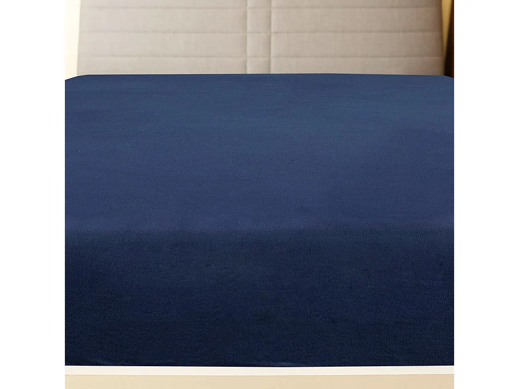Hoeslaken jersey 90x200 cm katoen marineblauw