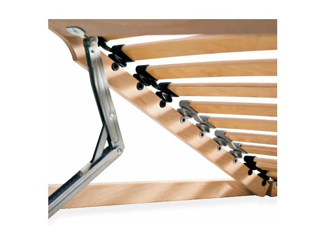 Cadre à lattes 7 zones hêtre et bouleau massif clair Maximus 120x200