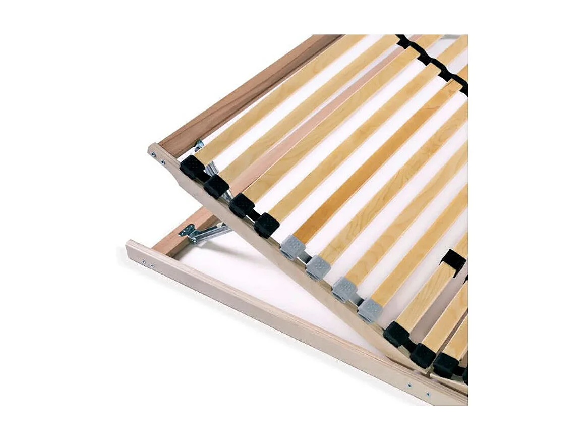 Cadre à lattes 7 zones hêtre et bouleau massif clair Maximus 120x200