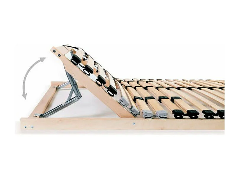 Cadre à lattes hêtre et bouleau massif clair Maximus 120x200 28 lattes