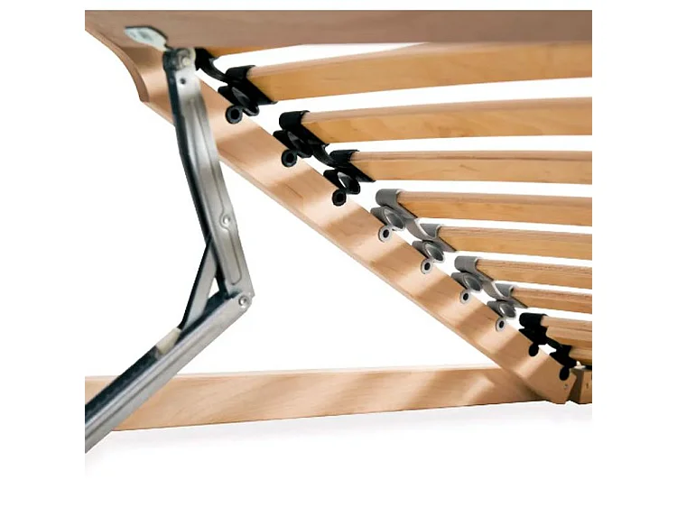 Cadre à lattes hêtre et bouleau massif clair Maximus 140x200