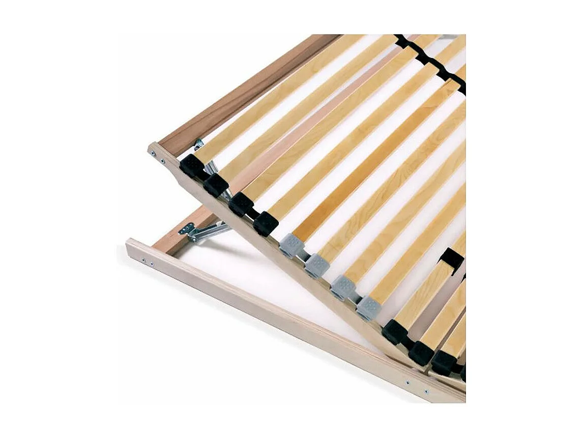 Cadre à lattes hêtre et bouleau massif clair Maximus 140x200