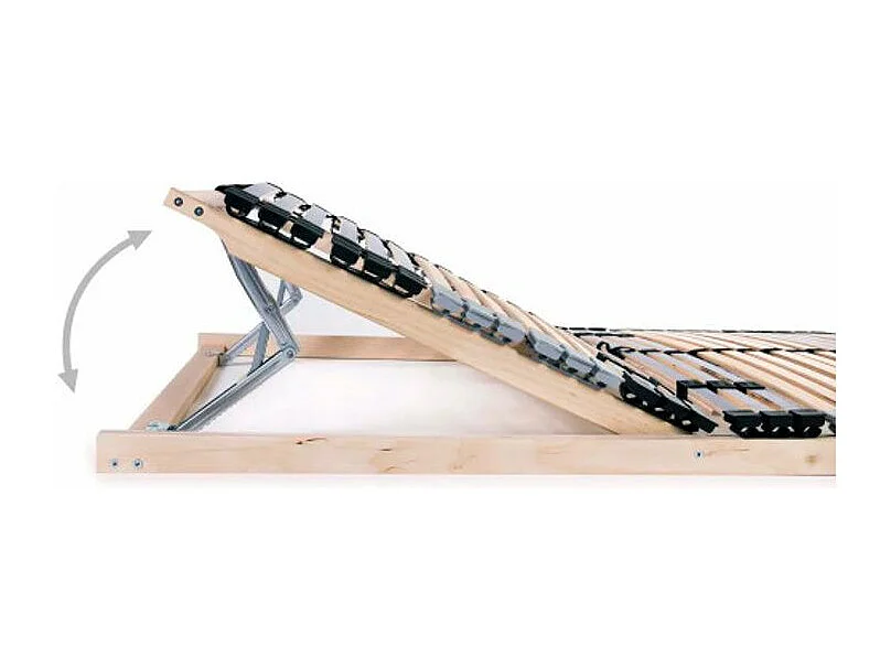 Cadre à lattes 7 zones hêtre et bouleau massif clair Maximus 140x200