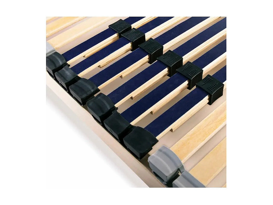 Cadre à lattes hêtre et bouleau massif clair Maximus 120x200 42 lattes