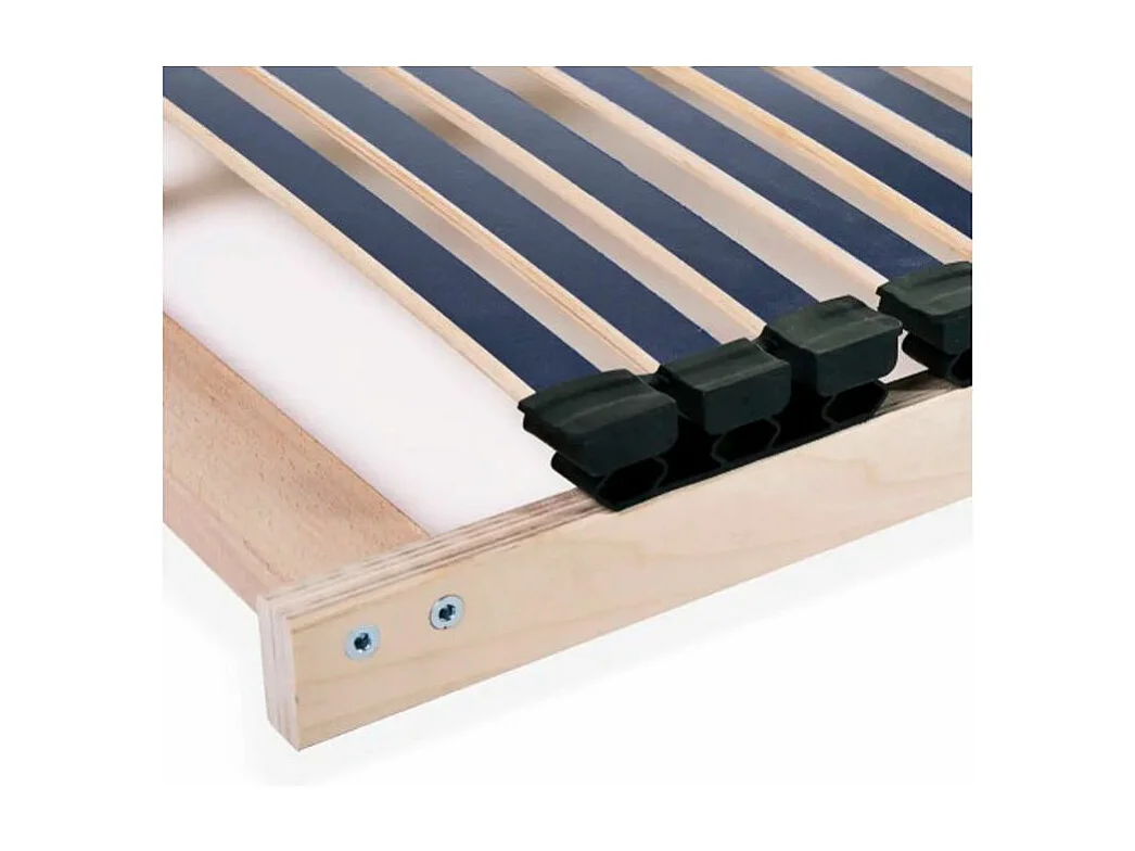 Cadre à lattes hêtre et bouleau massif clair Maximus 120x200 42 lattes