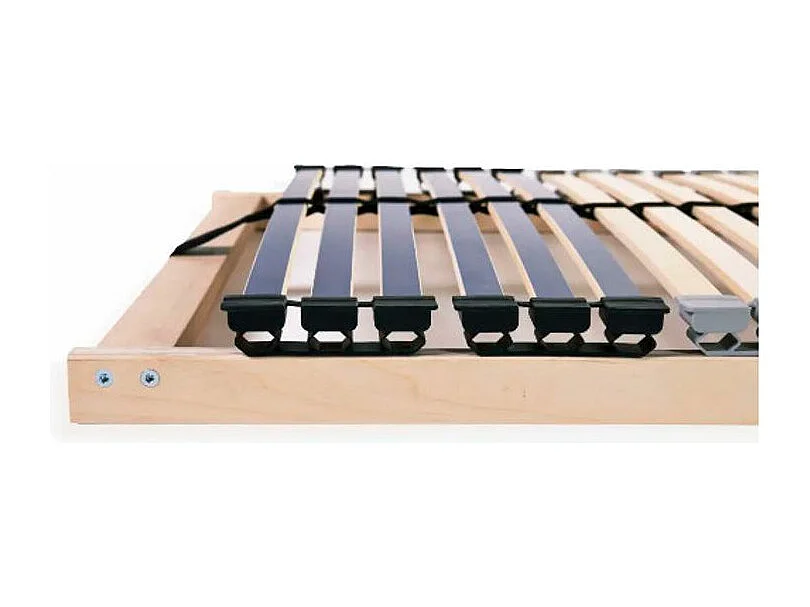 Cadre à lattes hêtre et bouleau massif clair Maximus 90x200 42 lattes