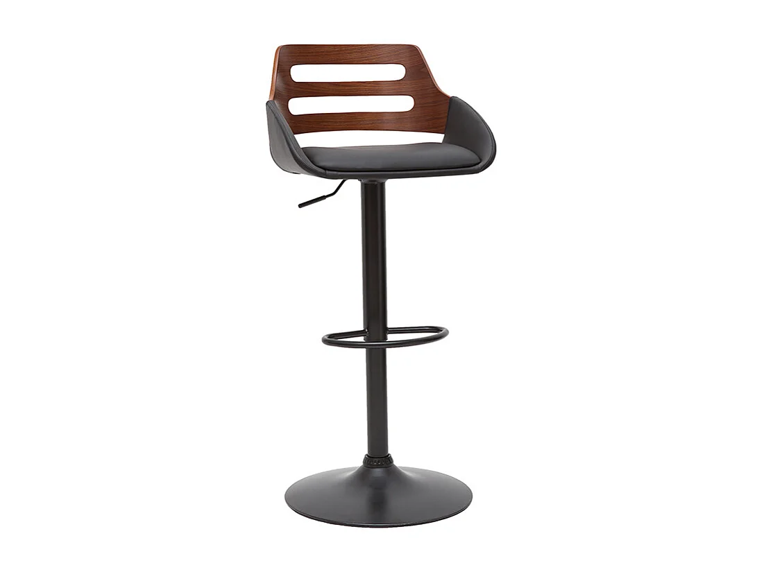 Design-Barhocker höhenverstellbar schwarz und Walnuss PERNIK