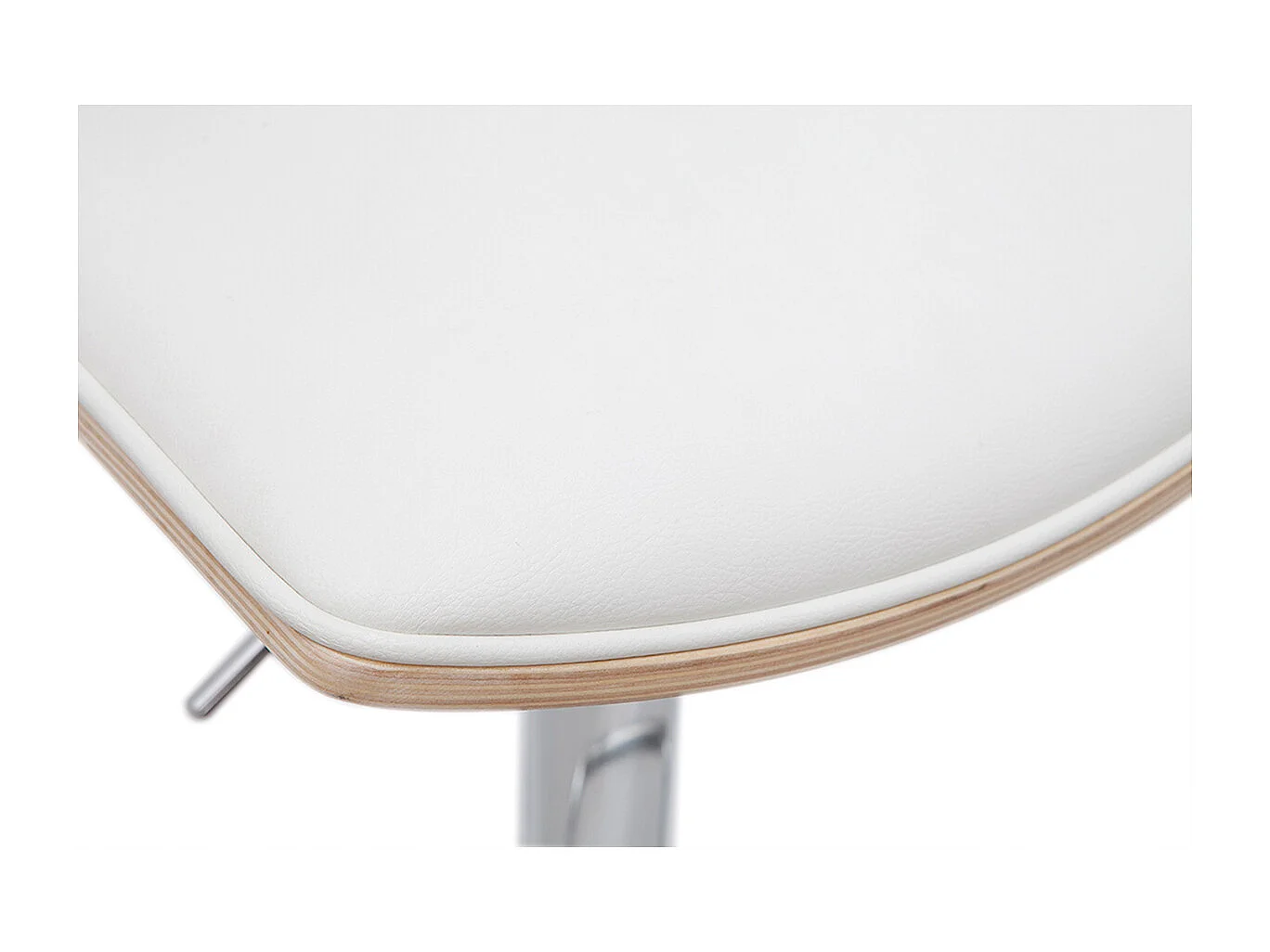 Tabourets de bar design réglables blanc et bois clair (lot de 2) VASCO