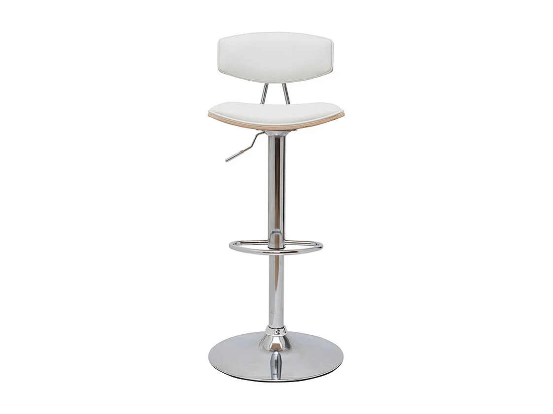 Sgabelli da bar design regolabili bianco e legno chiaro (set di 2) VASCO