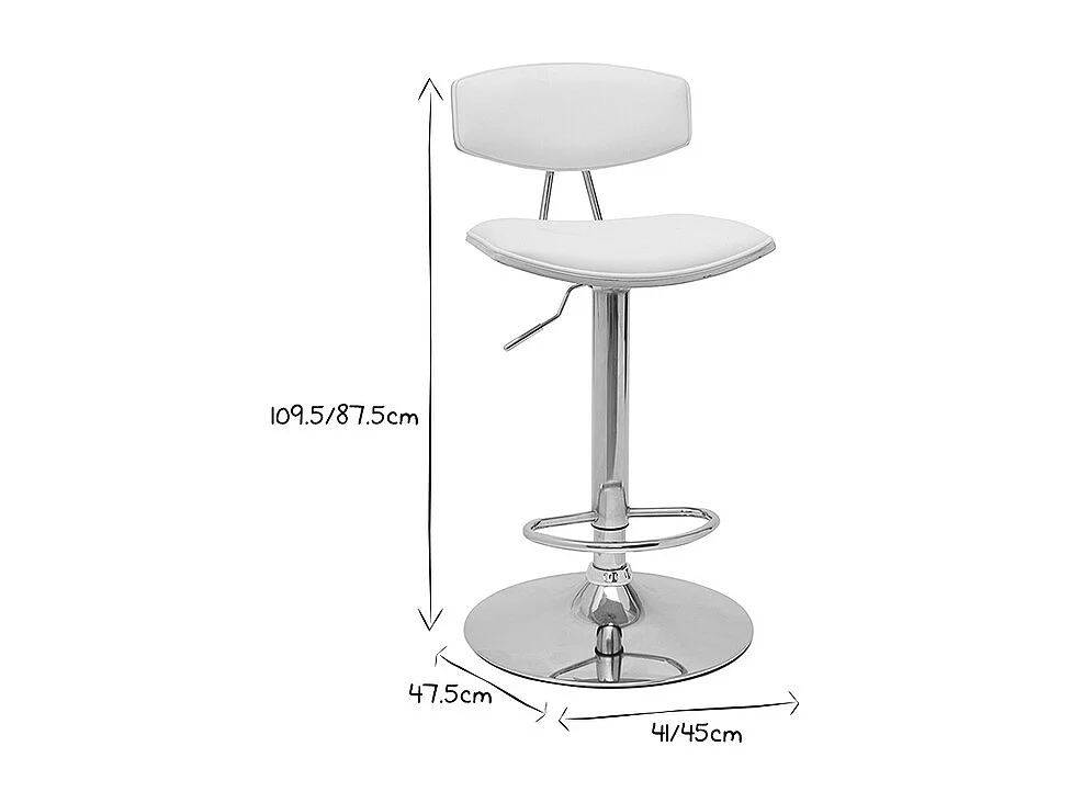Sgabelli da bar design regolabili bianco e legno chiaro (set di 2) VASCO