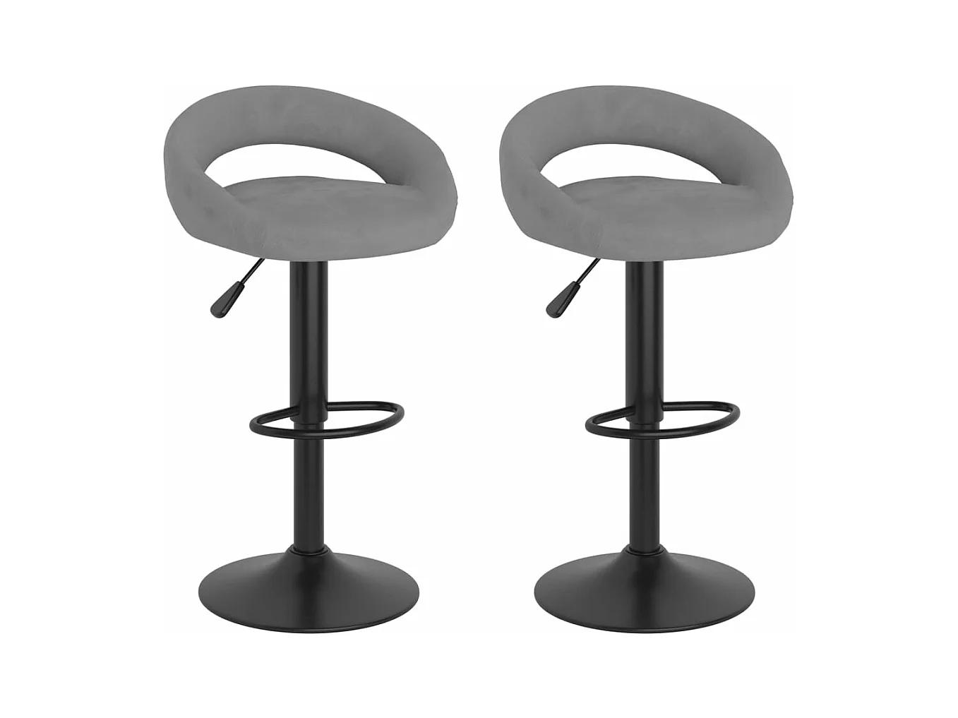Tabourets de bar 2 pcs Gris clair Velours 7
