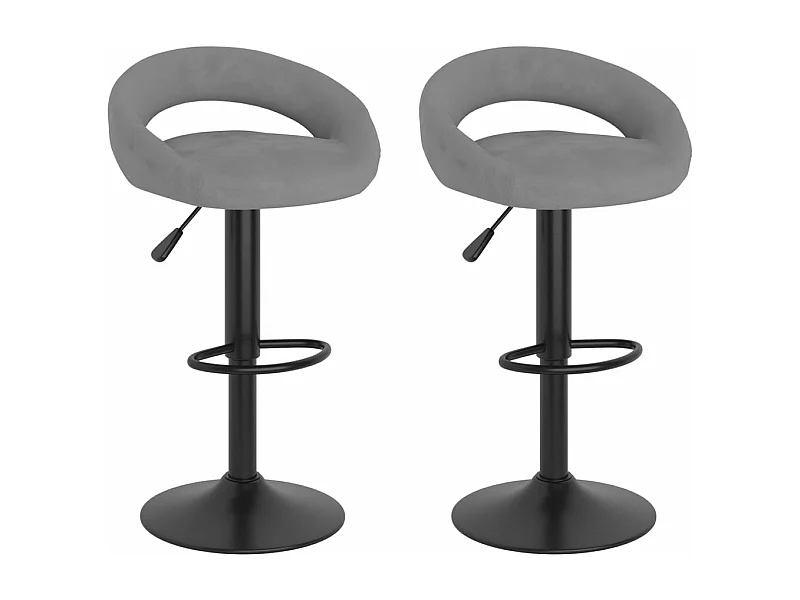 Tabourets de bar 2 pcs Gris clair Velours 7