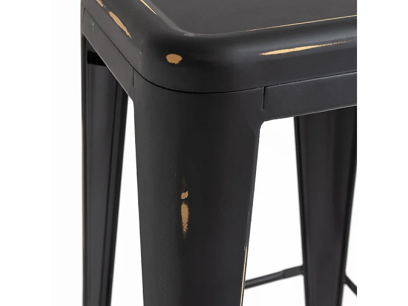 Kaufé 76cm taburete industrial vintage de acero rojo-Color Negro