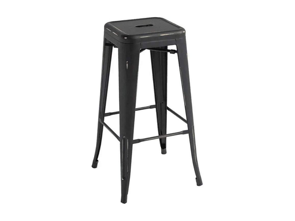 Tabouret haut industrielle acier vintage Kontoir 76cm-Couleur Noir
