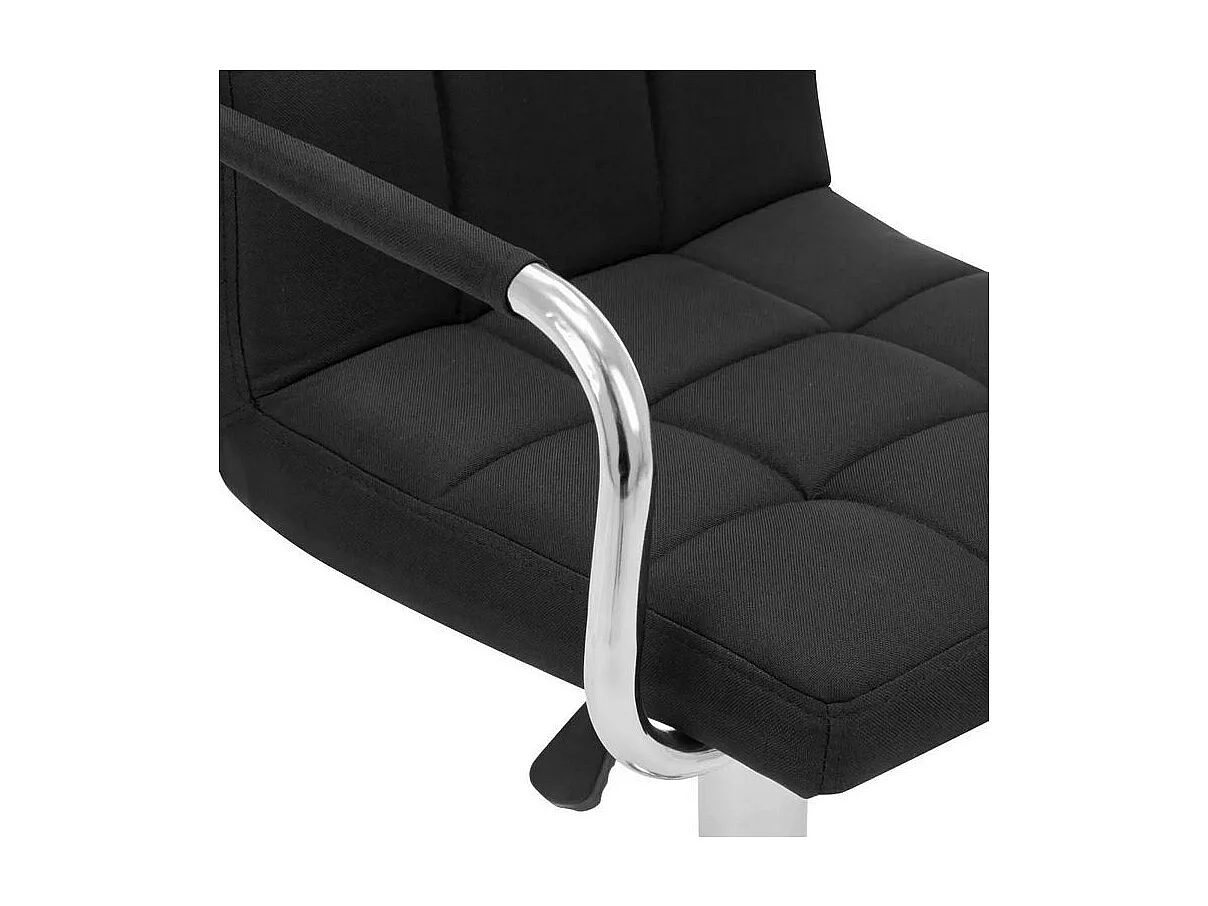 Chaise de bar tissu noir et pied métal chromé Nexur