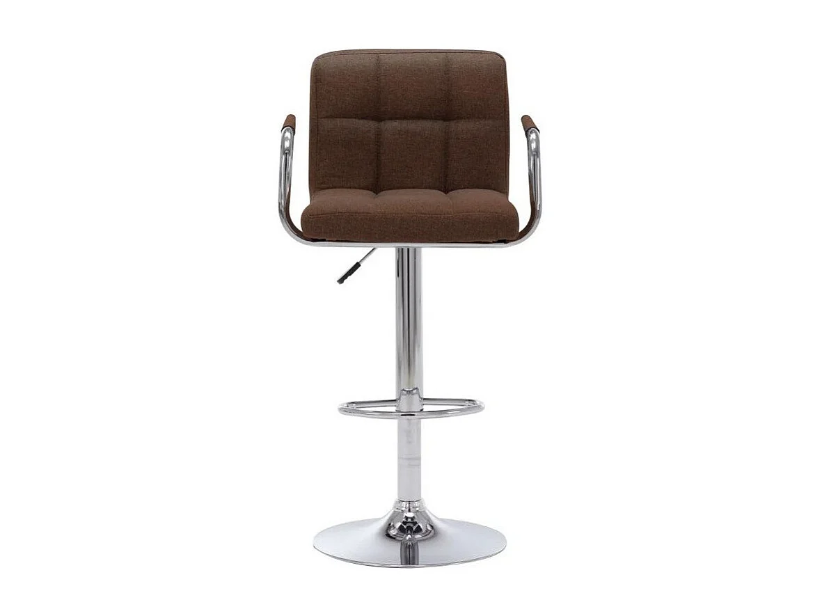 Chaise de bar tissu marron et pied métal chromé Nexur