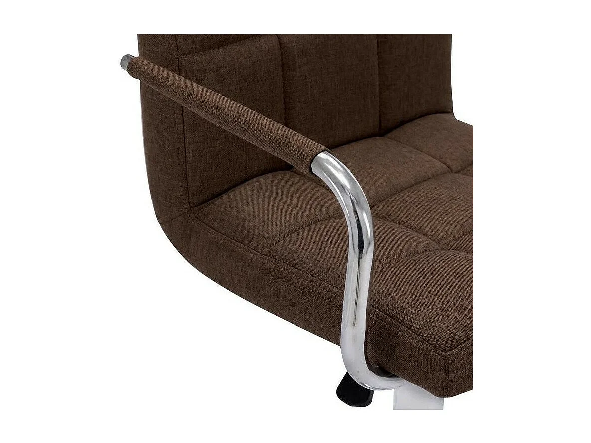 Chaise de bar tissu marron et pied métal chromé Nexur