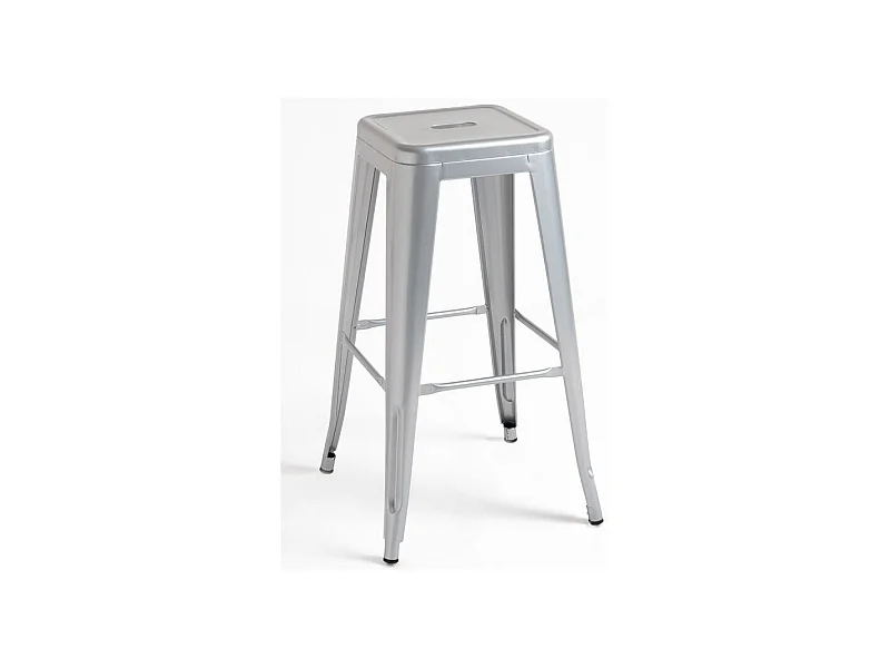 Kontoir taburete de acero beige brillante 76 cm-Color Gris