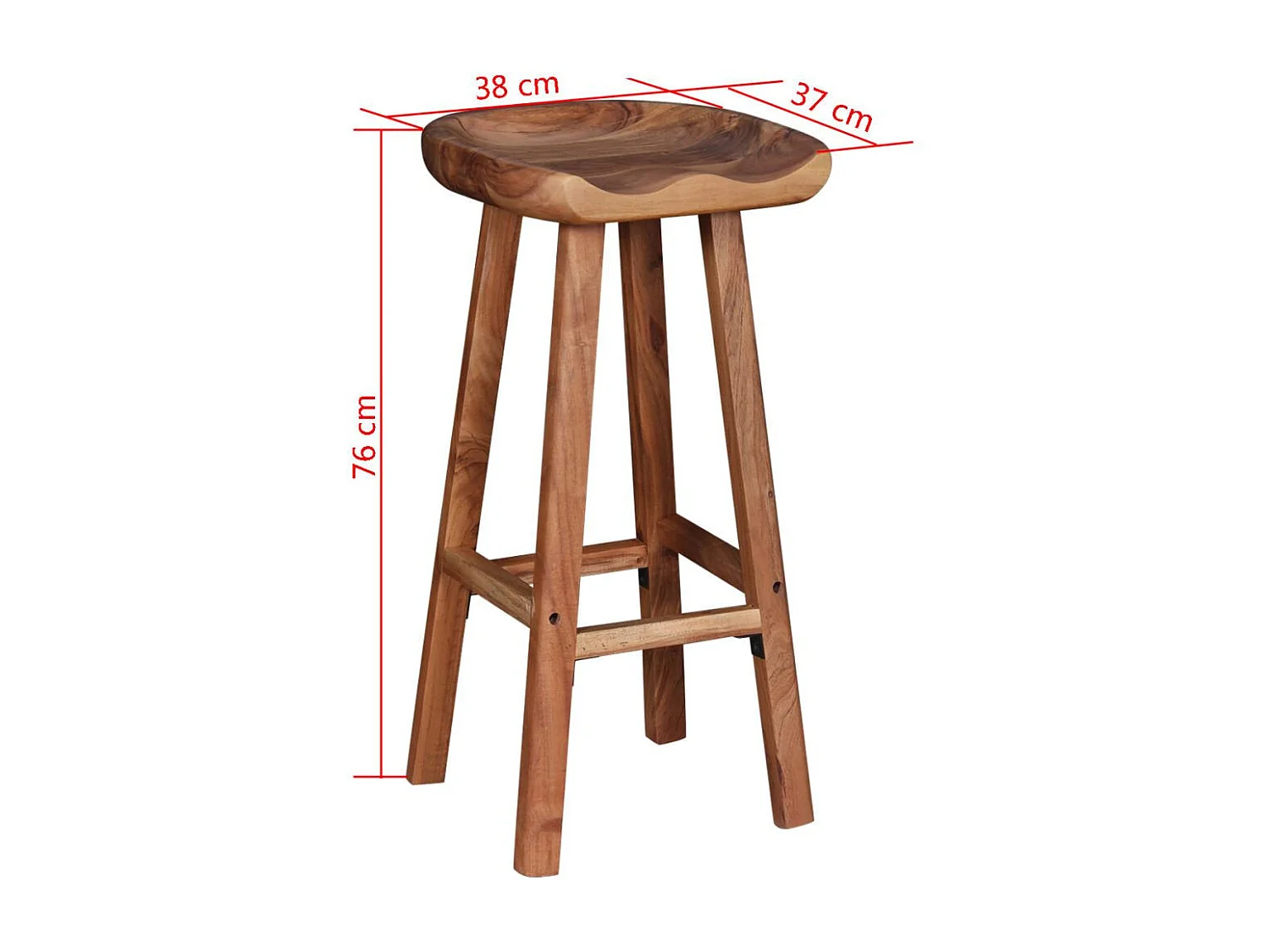 Lot de 2 tabourets de bar Iko en bois massif clair - Élégance naturelle