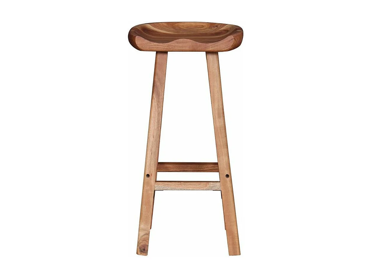 Lot de 2 tabourets de bar Iko en bois massif clair - Élégance naturelle
