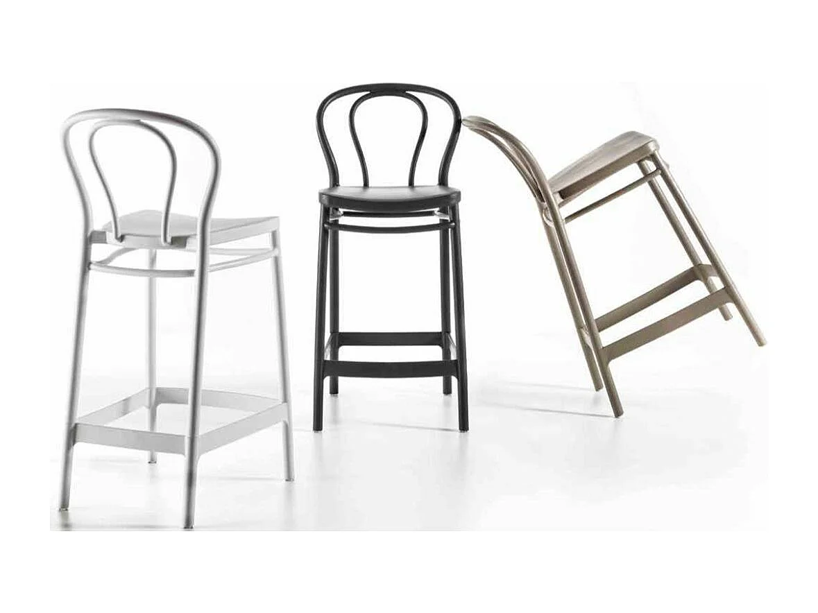 Tabouret bistrot - Lot de 4-Couleur Blanc