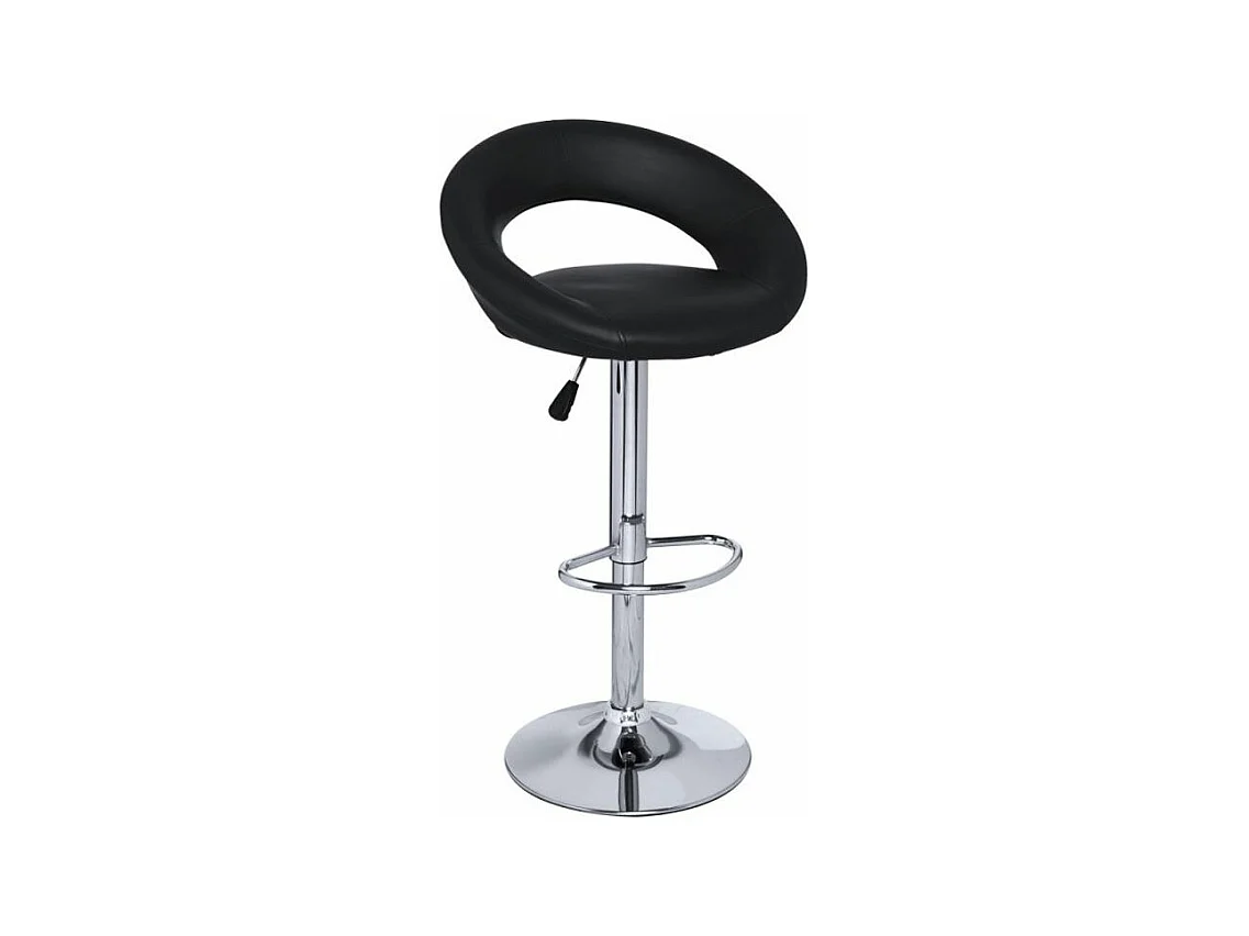 Tabouret similicuir noir Calora - Lot de 2