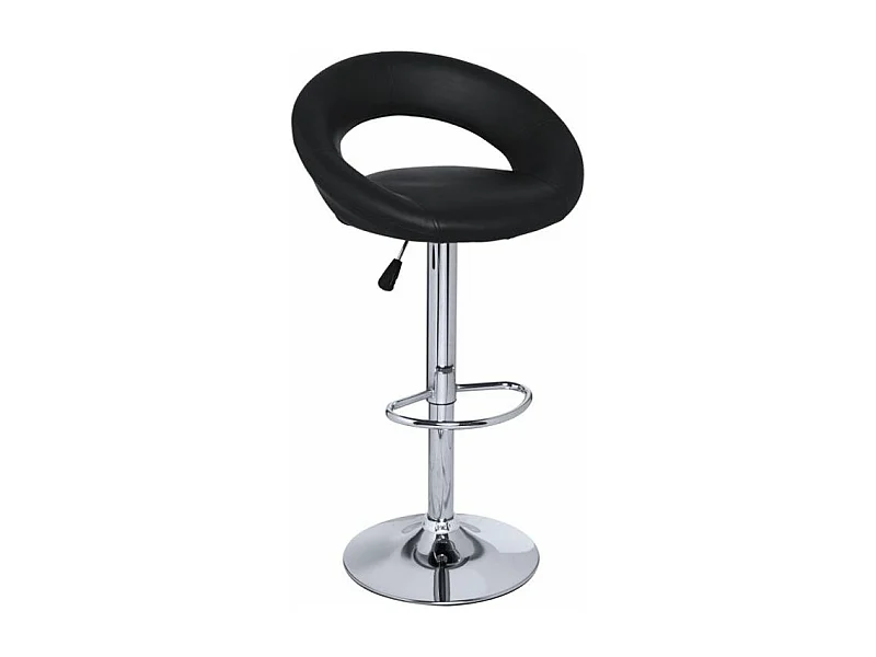 Tabouret similicuir noir Calora - Lot de 2