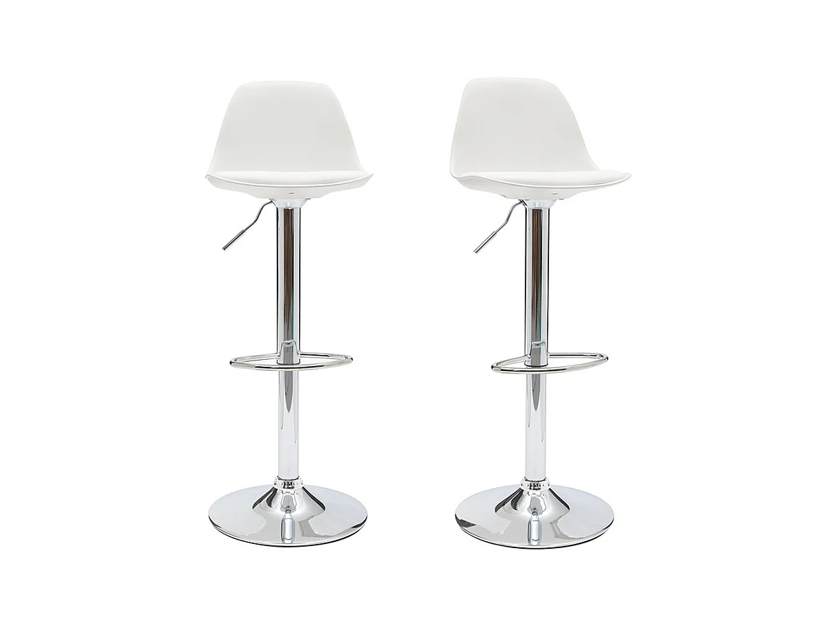 Tabourets de bar design blancs (lot de 2) STEEVY