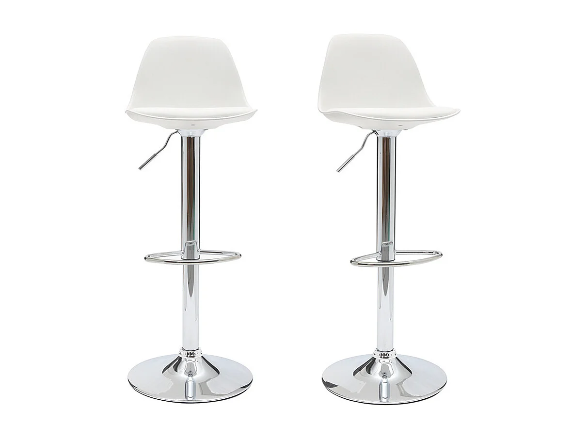 Tabourets de bar design blancs (lot de 2) STEEVY