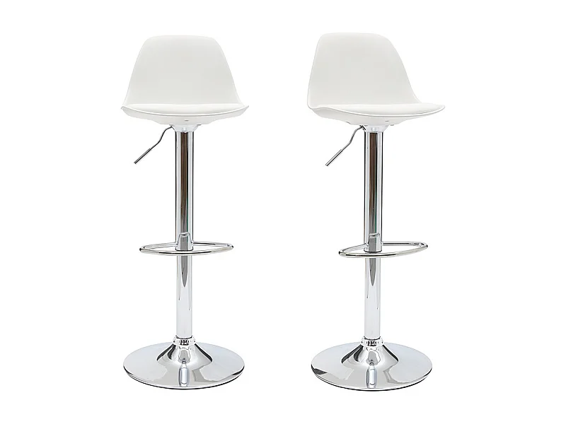 Set di 2 sgabelli da bar design colore bianco STEEVY