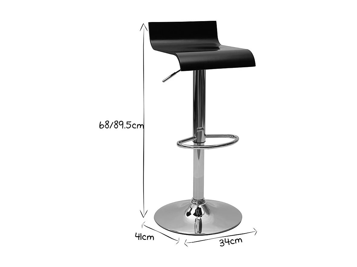 Tabouret de bar design noir SURF V2
