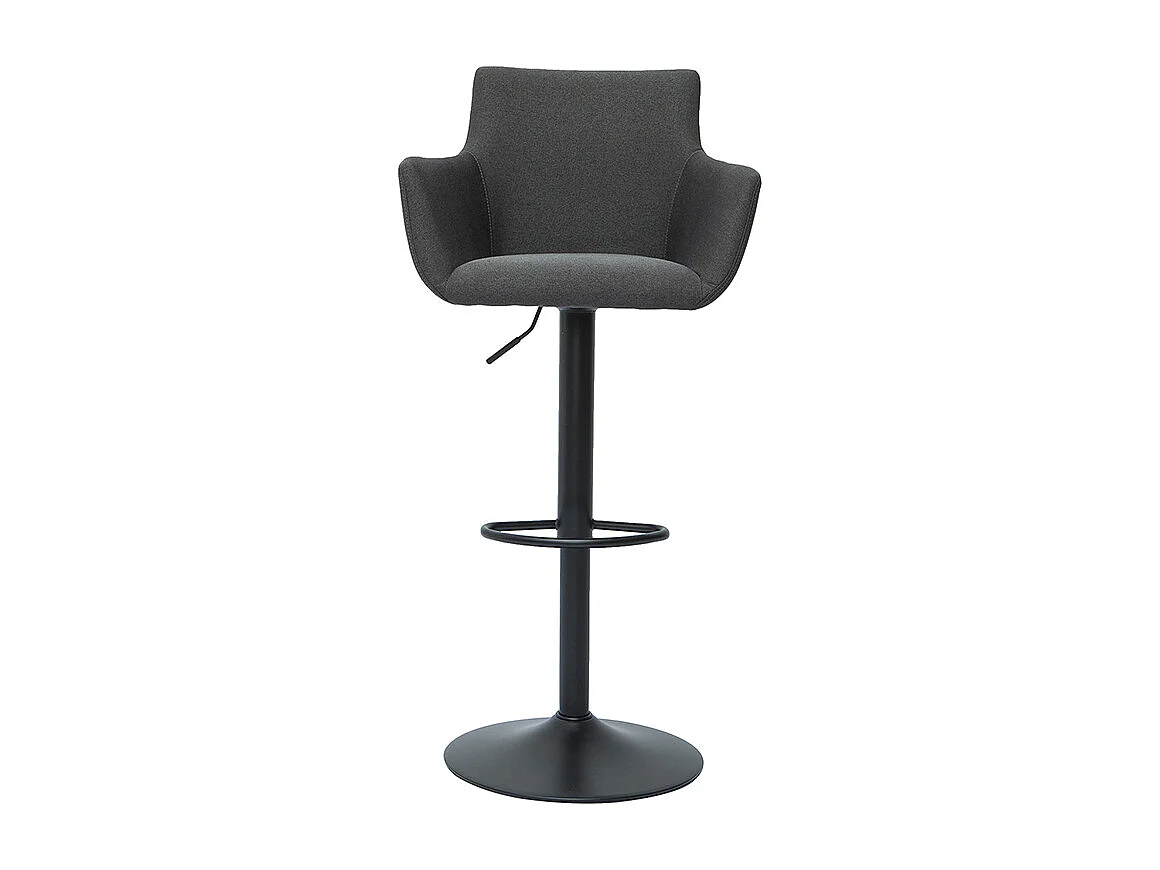 Tabourets de bar réglables tissu gris anthracite métal noir (lot de 2) CARLIE