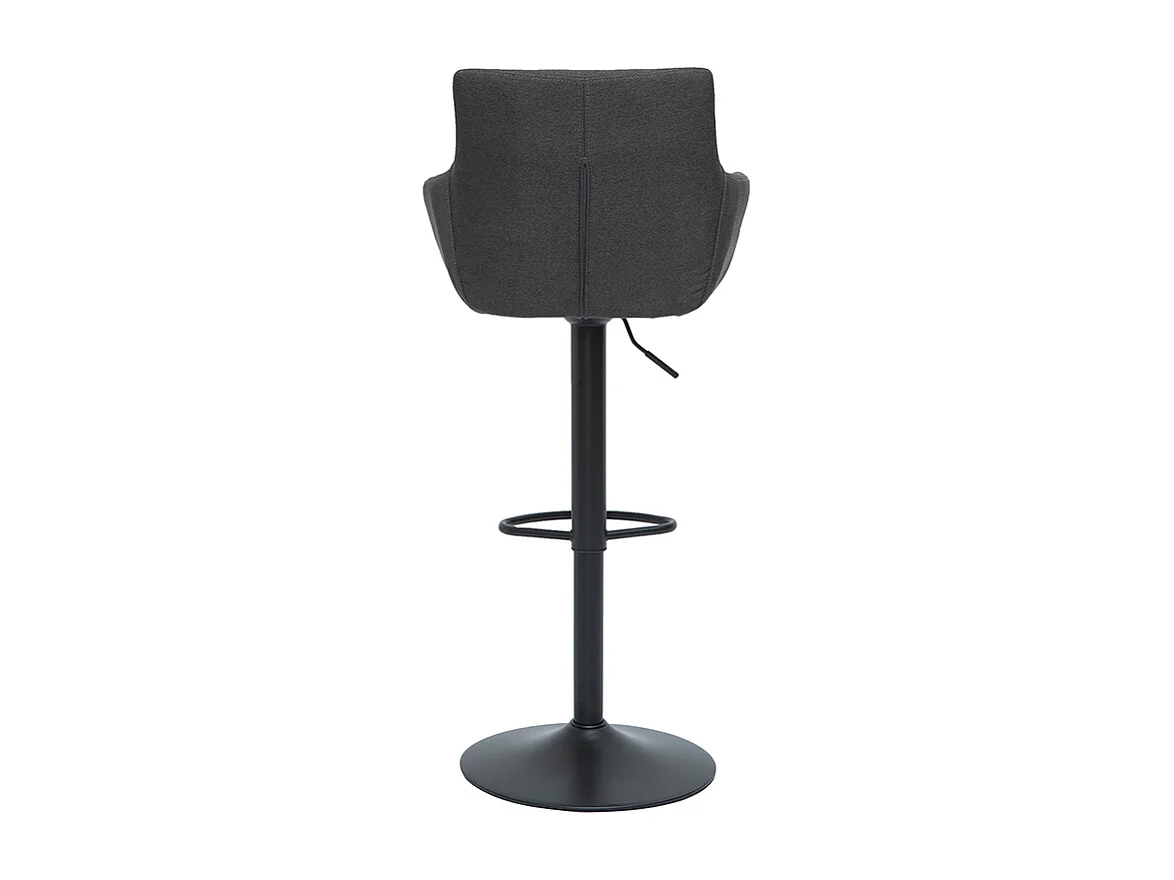 Tabourets de bar réglables tissu gris anthracite métal noir (lot de 2) CARLIE