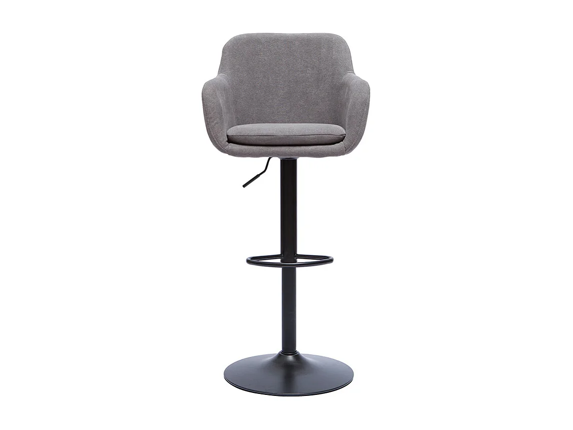 Tabourets de bar réglables tissu effet velours gris et métal (lot de 2) AMIKA