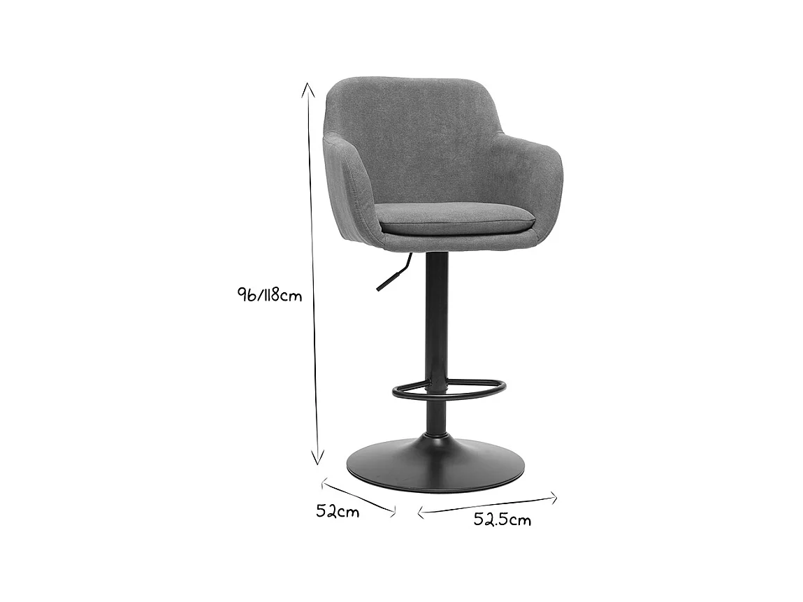 Barhocker höhenverstellbar mit Samteffekt hellgrau (2er-Set) AMIKA