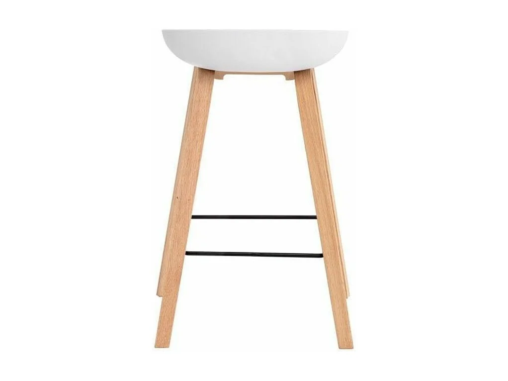 Scandinavische kruk in beukenhout en witte zitting Korane 66 cm