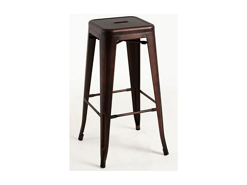 Kaufé 76cm taburete industrial vintage de acero rojo-Color Marrón