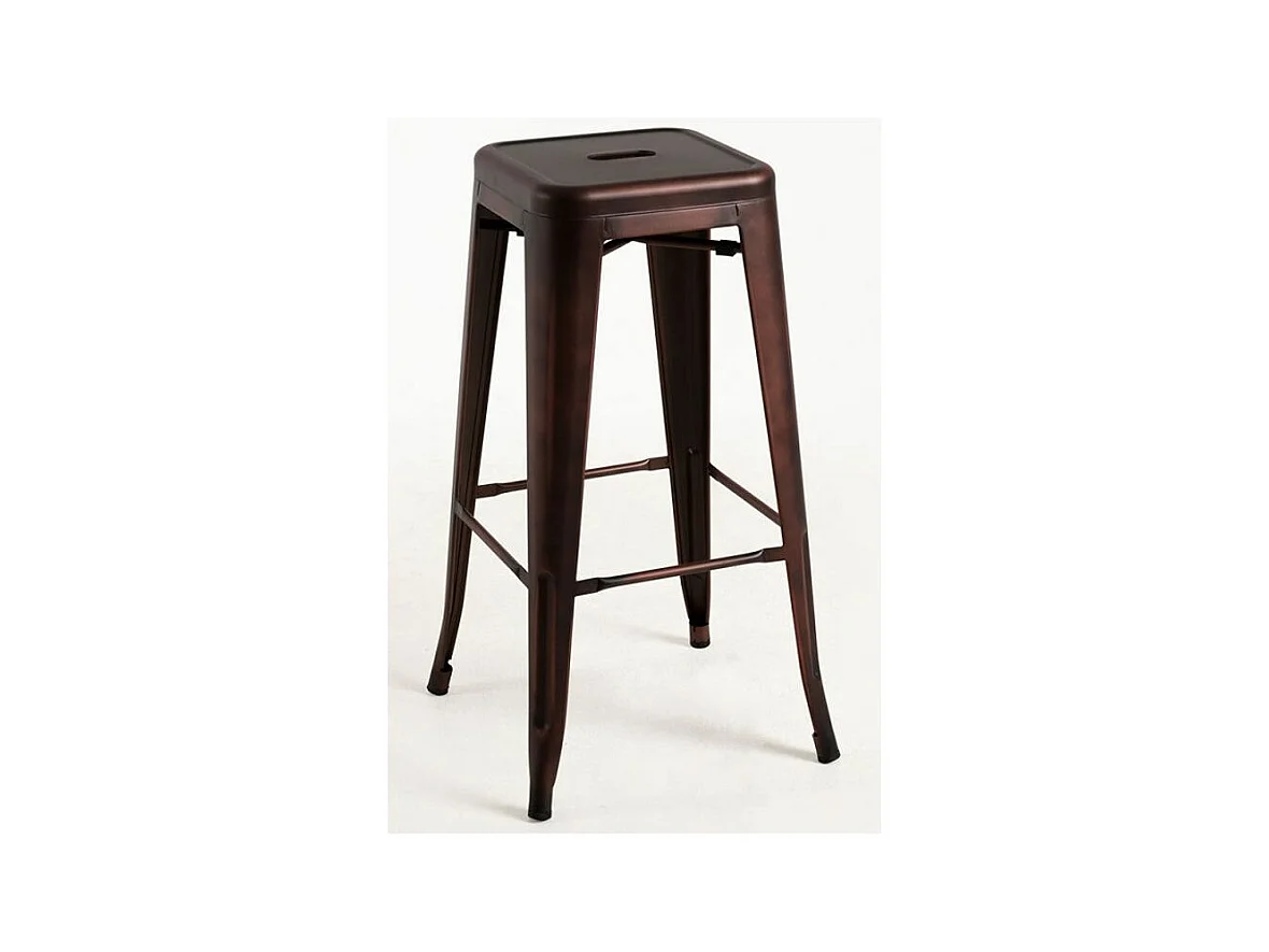 Tabouret haut industrielle acier vintage Kontoir 76cm-Couleur Marron
