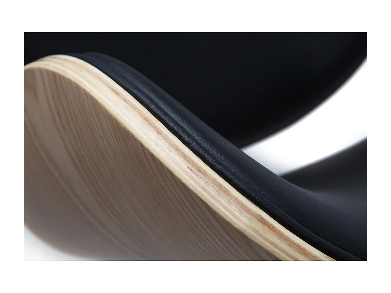 Tabouret de bar design noir et bois clair WALNUT