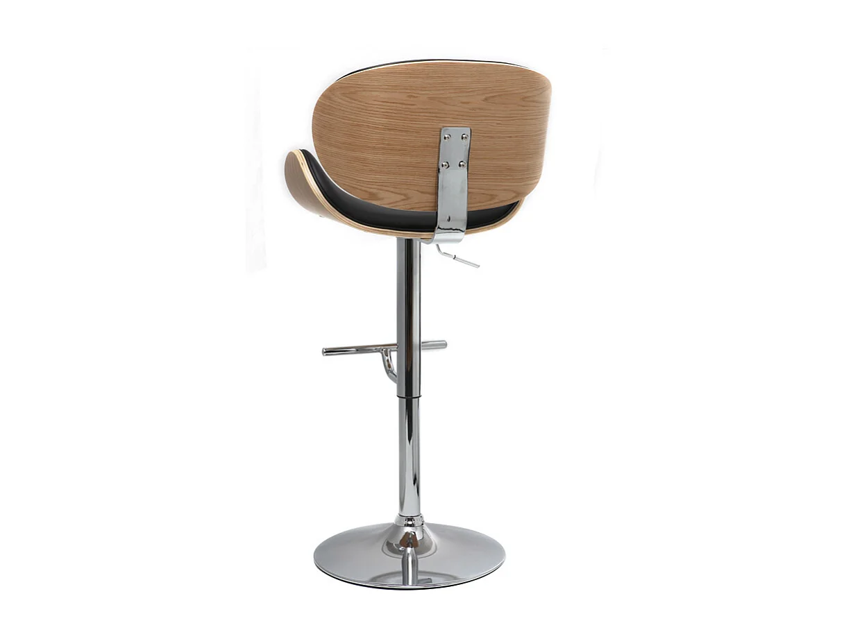 Tabouret de bar design noir et bois clair WALNUT