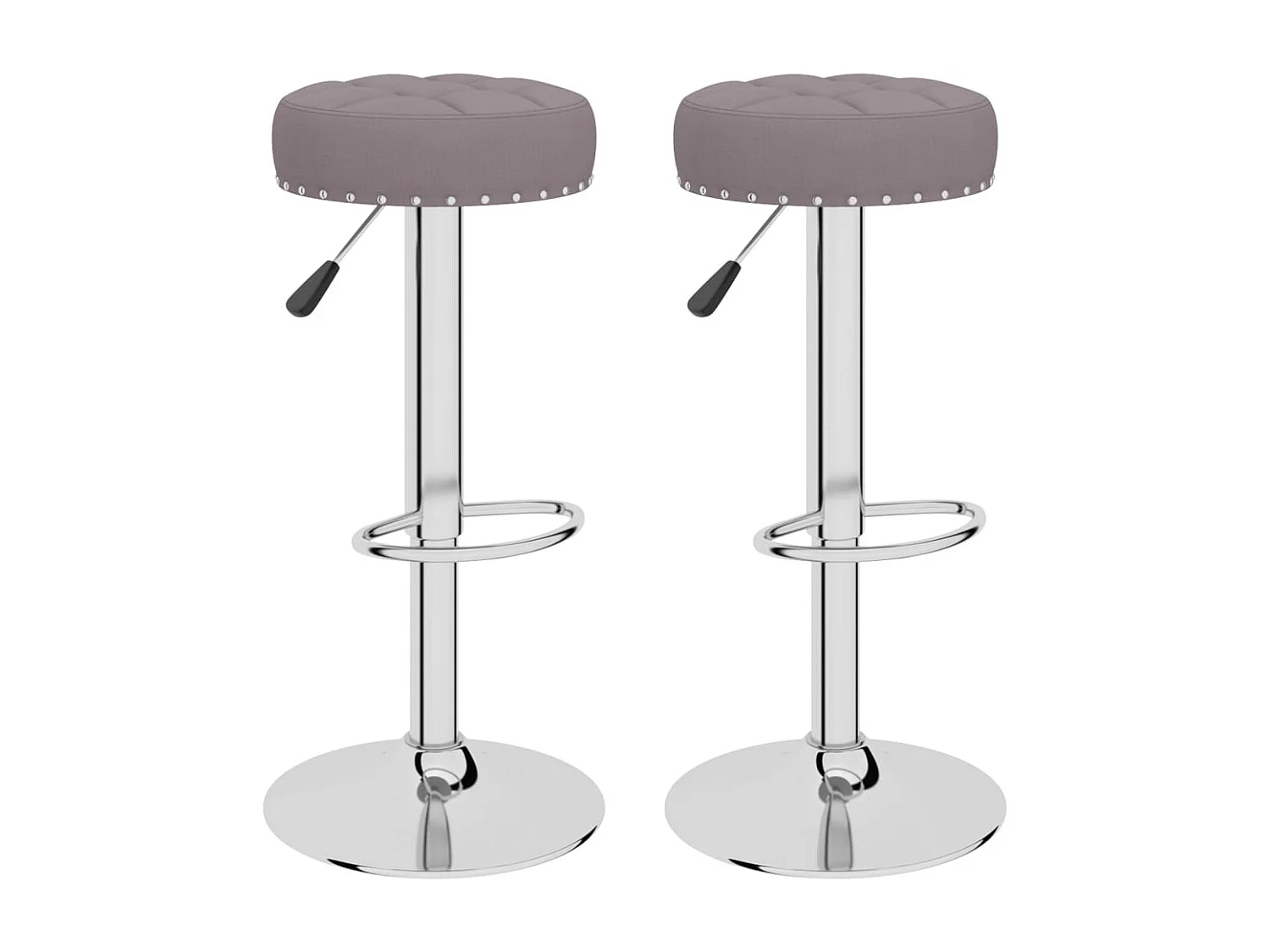 Tabourets de bar 2 pcs Taupe Tissu 5
