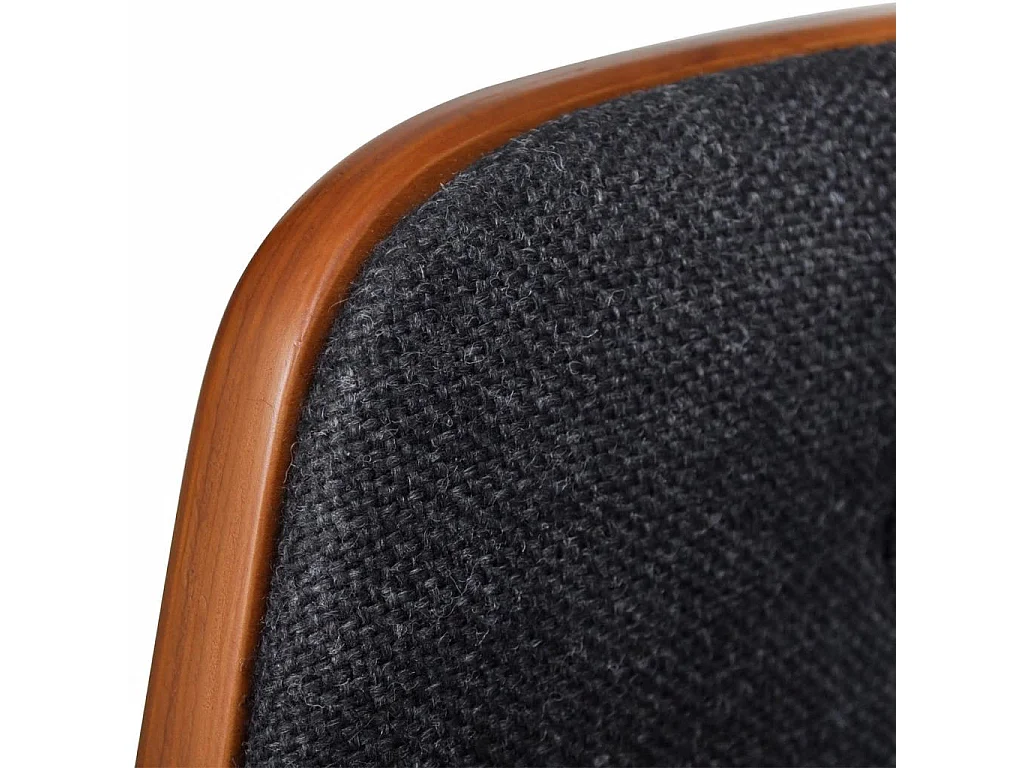 chaise de bar tissu gris foncé et métal chromé Army - Lot de 2