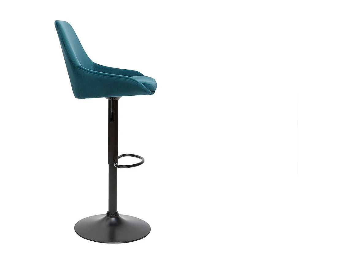 Taburetes de bar moderno regulables terciopelo azul petróleo (lote de 2) HOLO