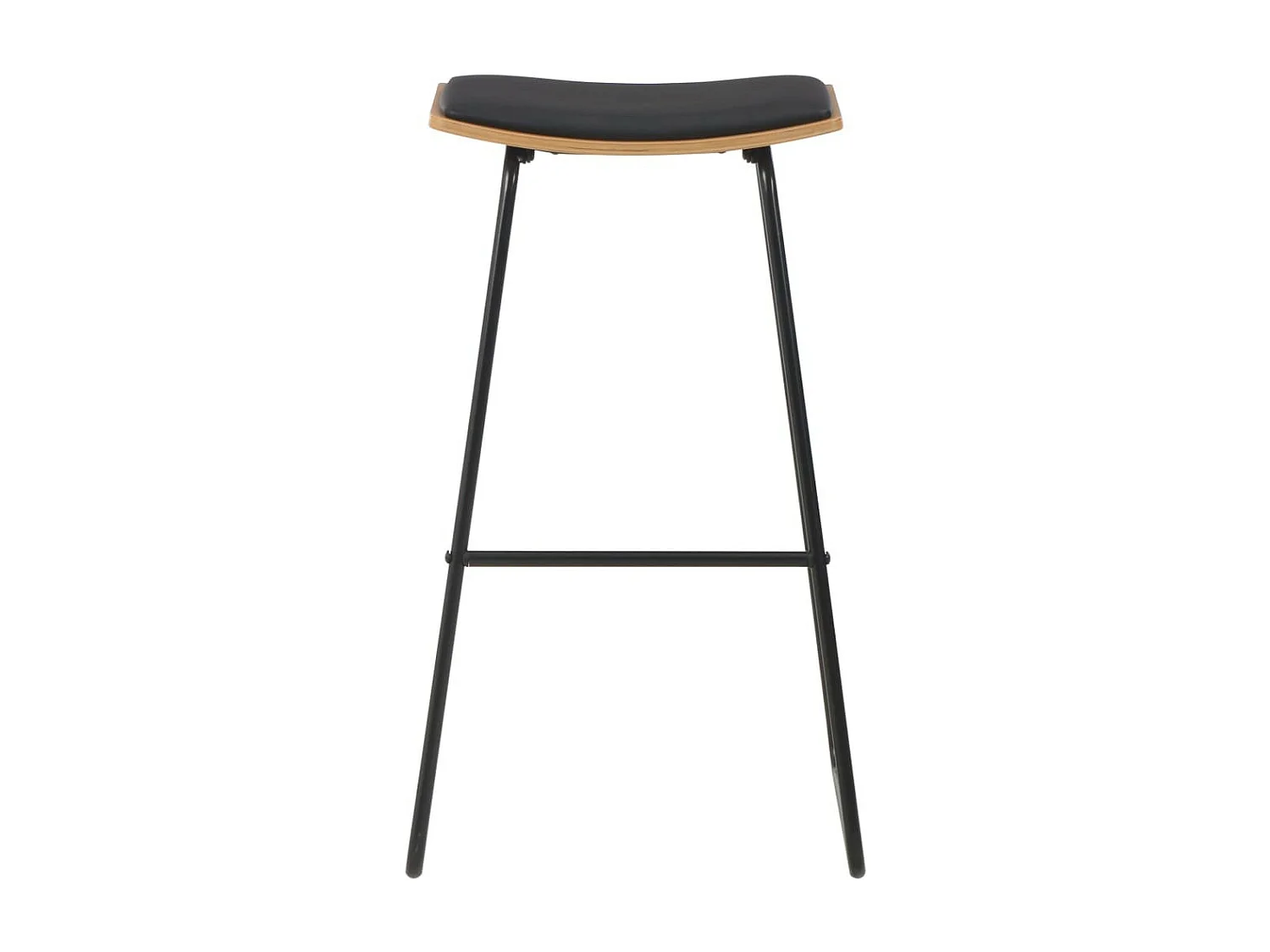 Tabouret de bar simili cuir et pieds métal noir Ogo - lot de 2